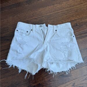 Abercrombie & Fitch White  boyfriend Jean Shorts